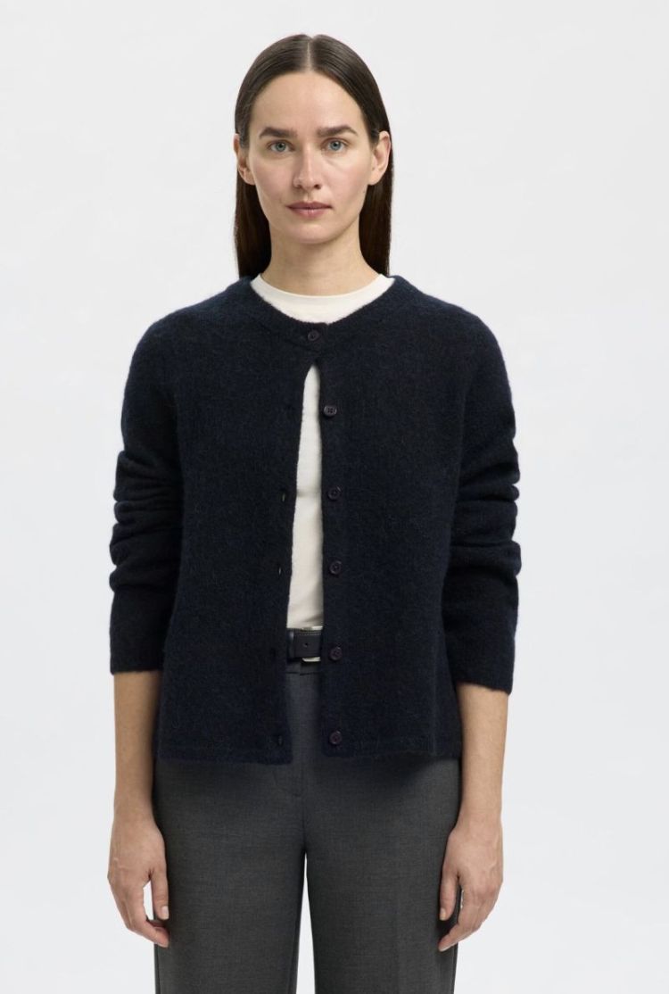Slwlulu new LS knit cardigan Dark sapphire