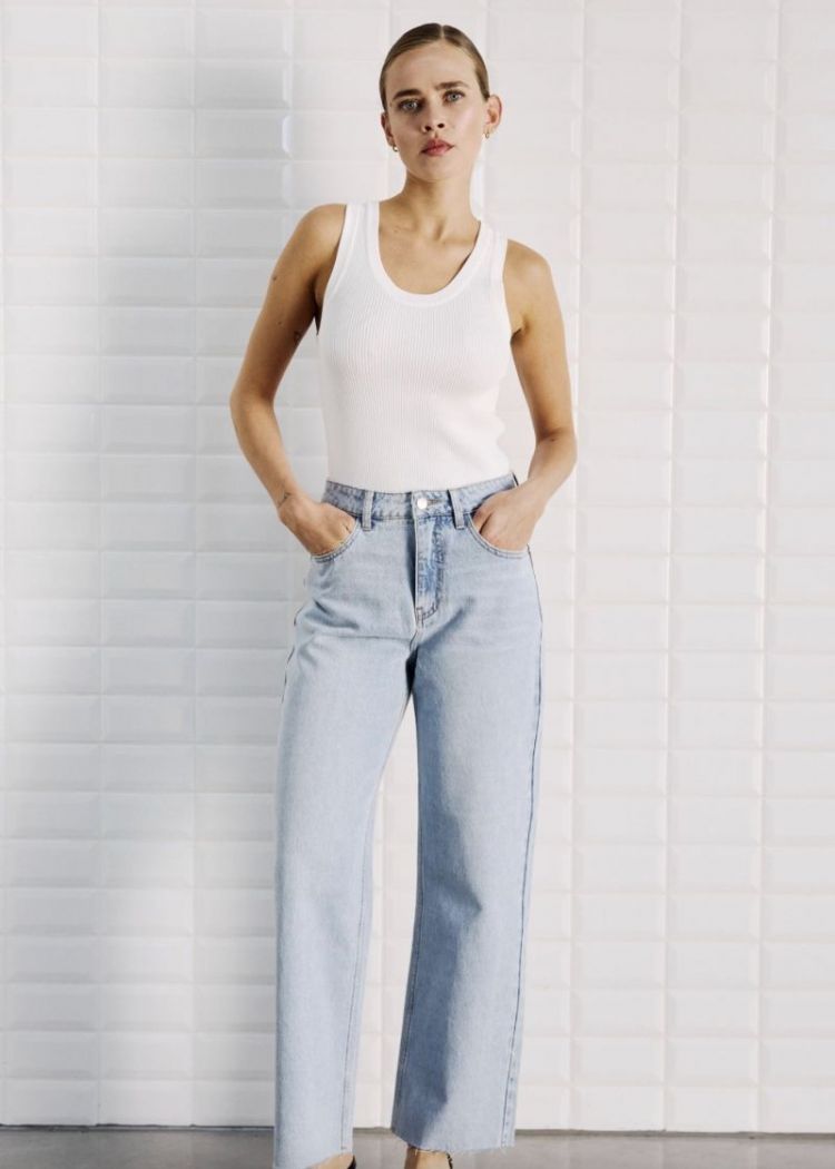 Wblabigale hw straight jeans Blue spring 