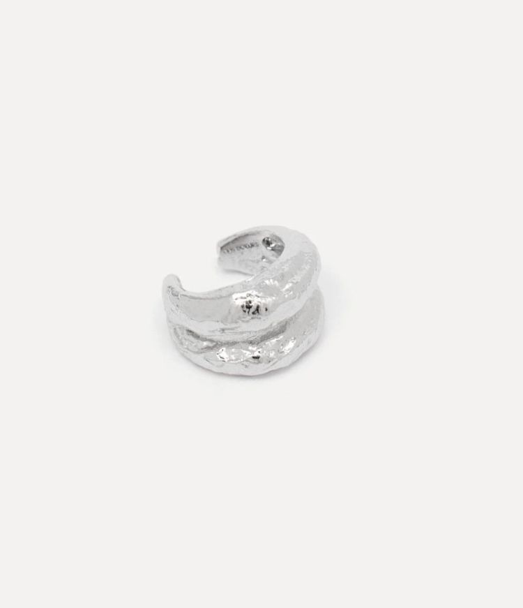 June hammered ear cuff double Silver