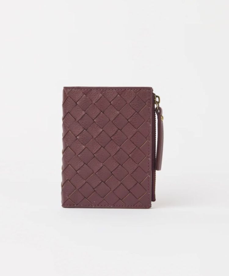 Jamie Wallet Woven dark Cherry