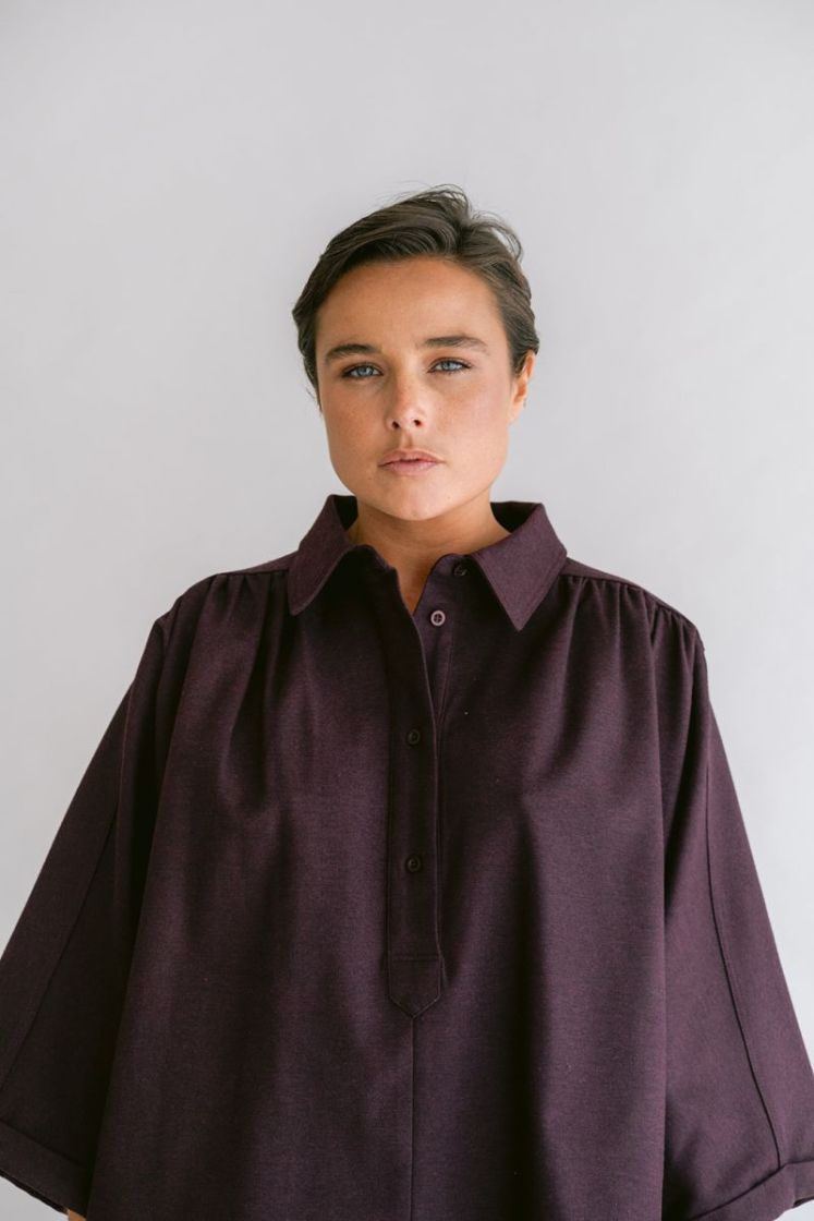 New Maya Blouse Solid Bordeau