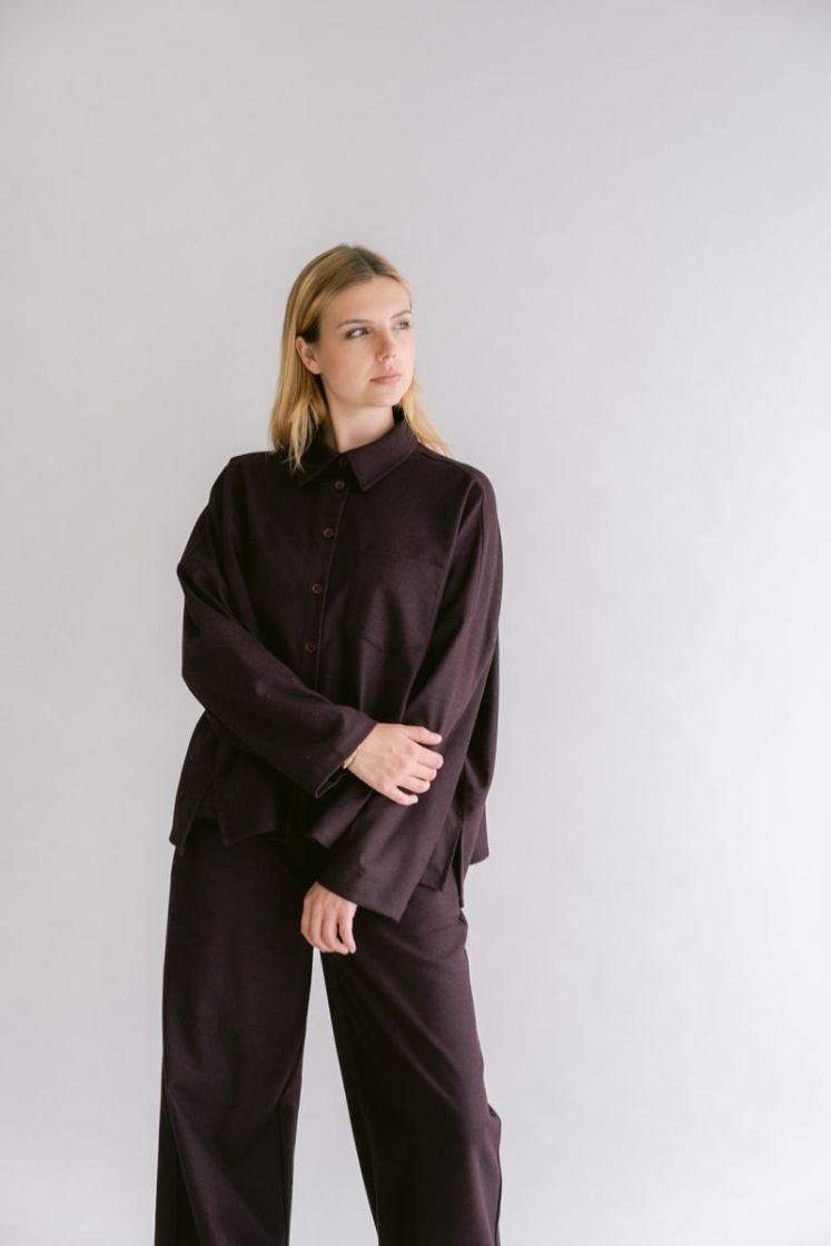 New Maya Blouse Solid Bordeau