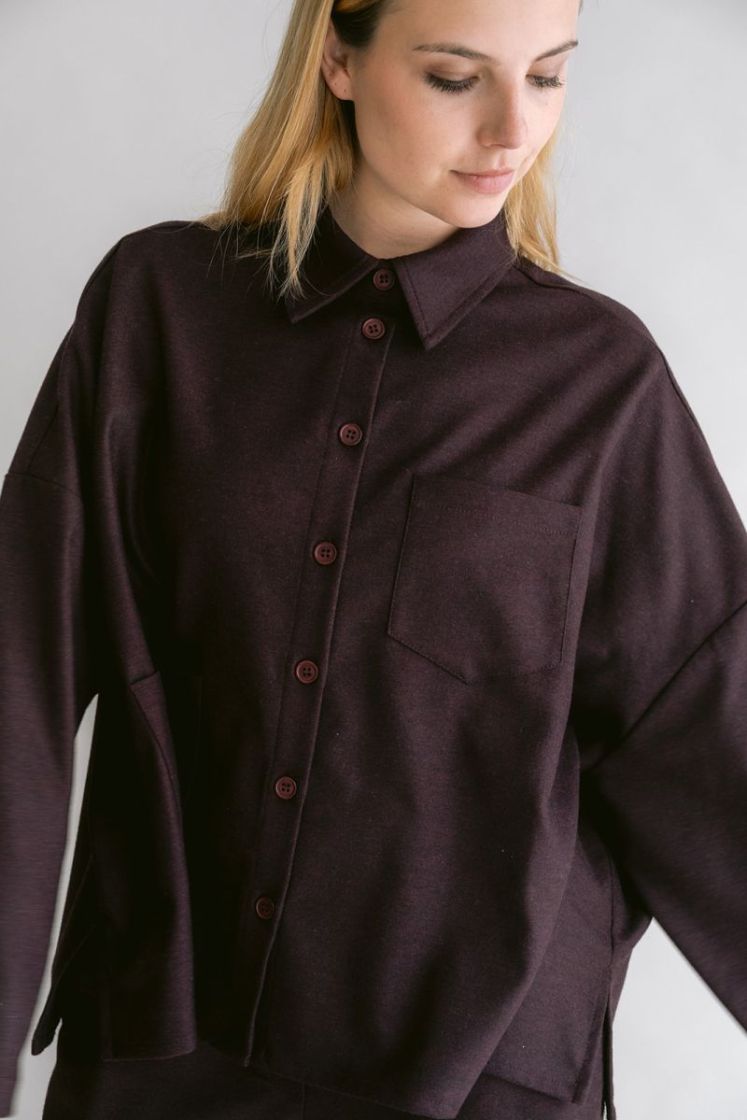 New Maya Blouse Solid Bordeau