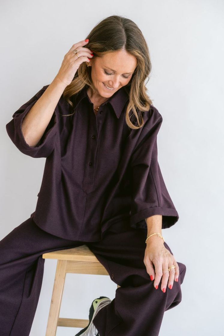 New Maya Blouse Solid Bordeau