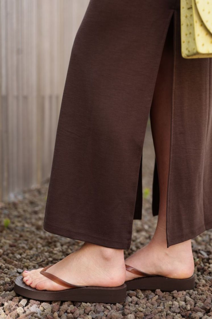 Slipper tapered Platform Brown Trans