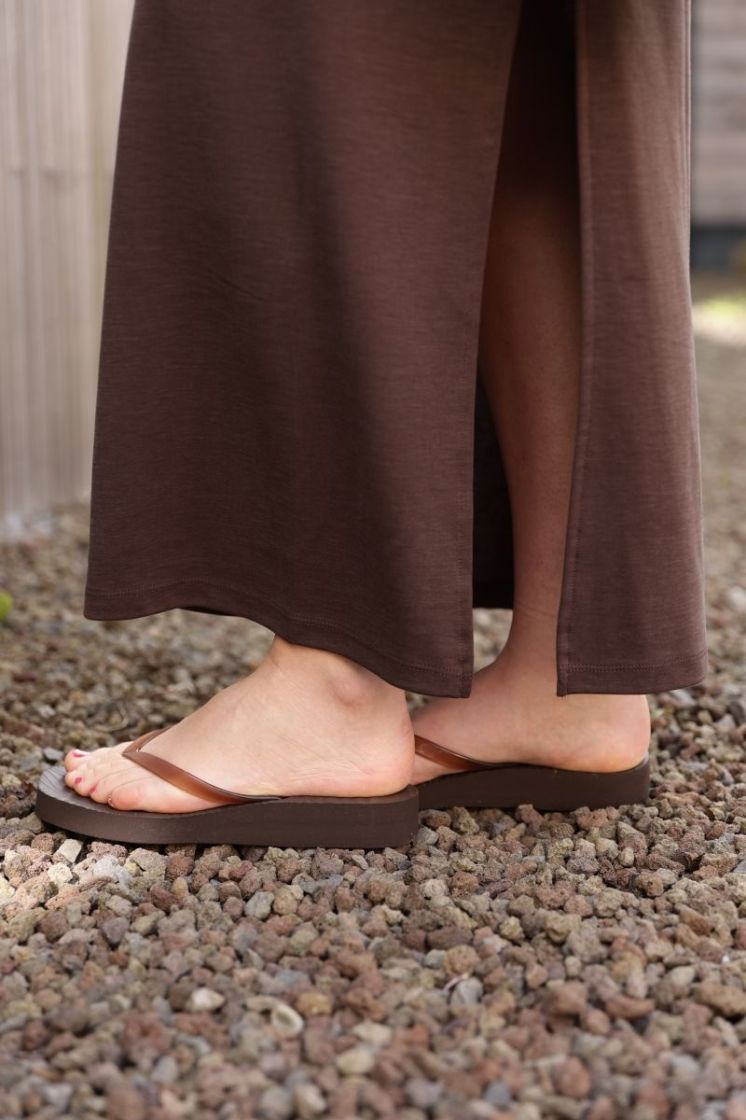 Slipper tapered Platform Brown Trans