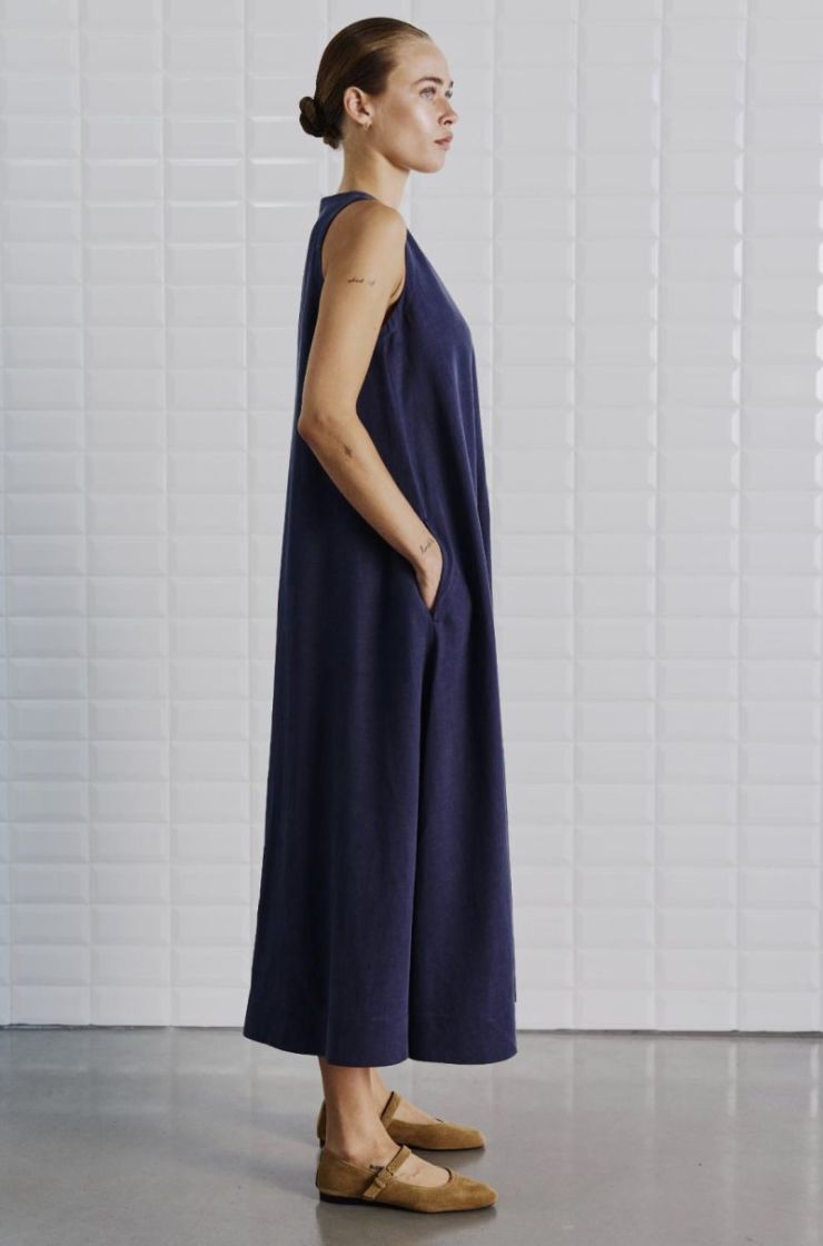 WBLIsolde SL Midi Dress Midnight Blue