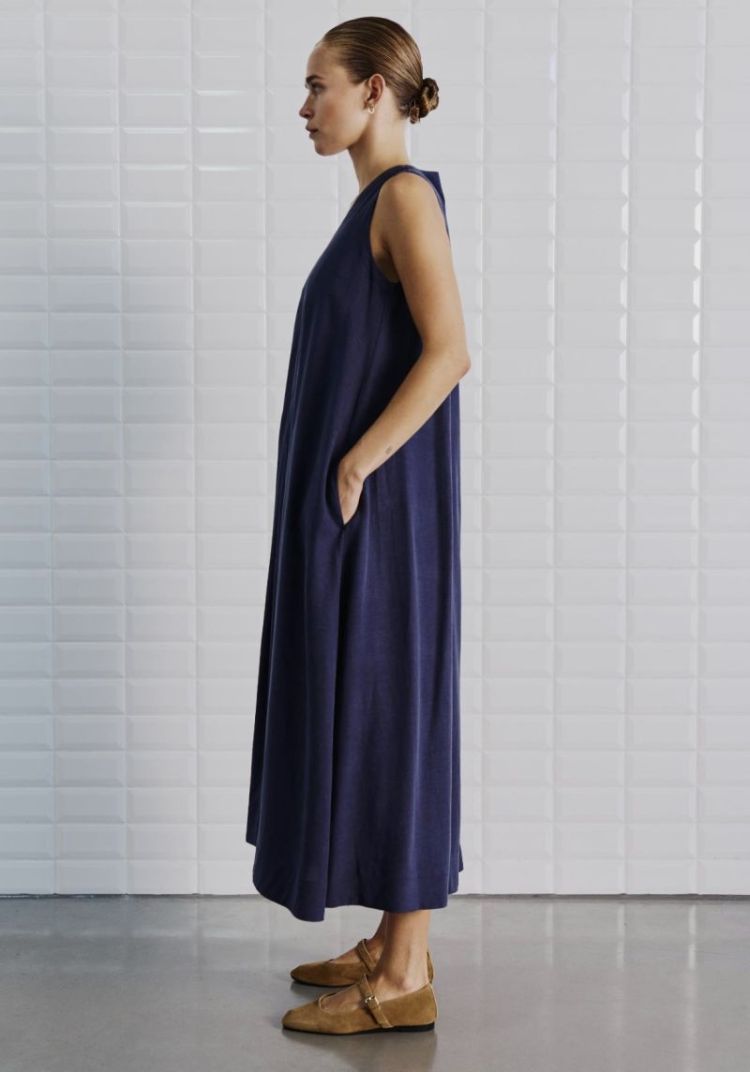 WBLIsolde SL Midi Dress Midnight Blue