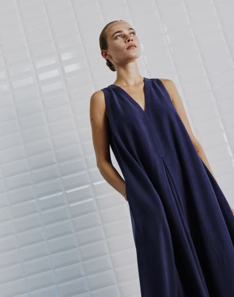 WBLIsolde SL Midi Dress Midnight Blue