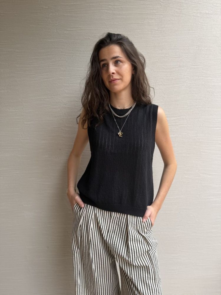 WBLFrigga knit SL top Black