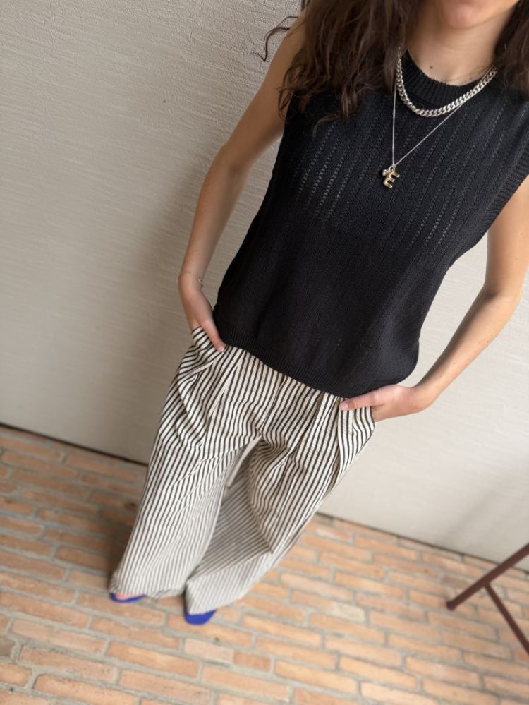 WBLFrigga knit SL top Black
