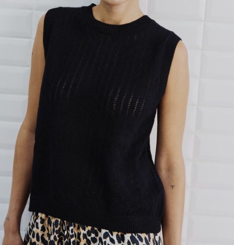WBLFrigga knit SL top Black