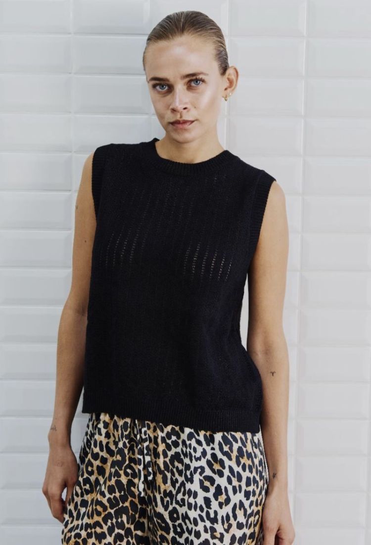 WBLFrigga knit SL top Black