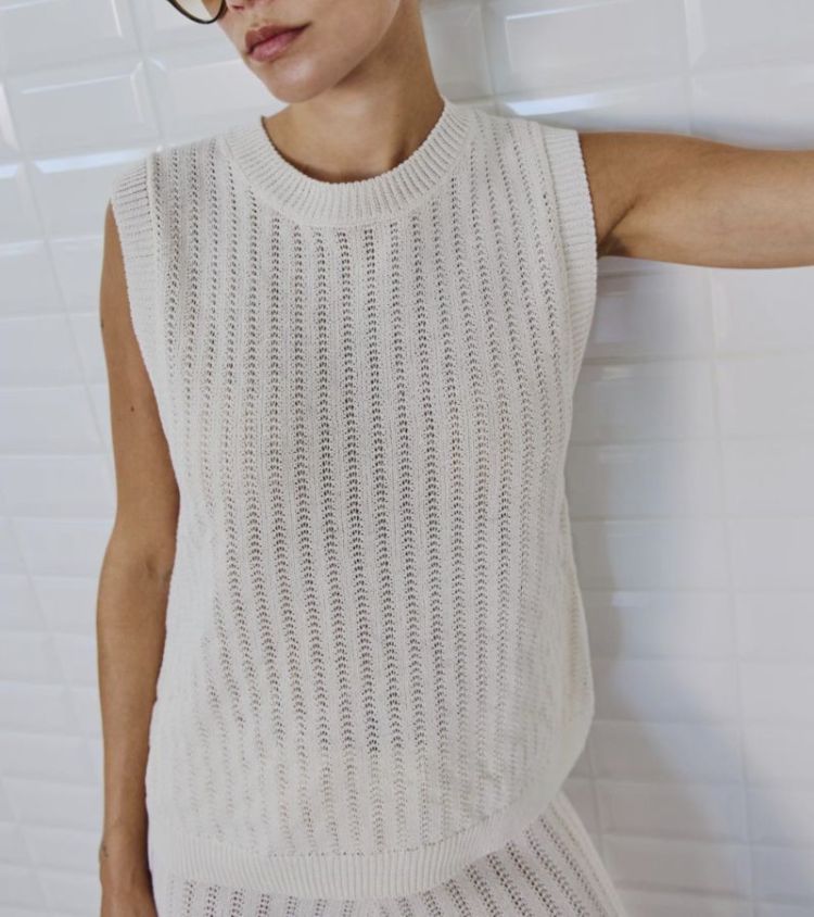 WBLFrigga knit SL top foam White