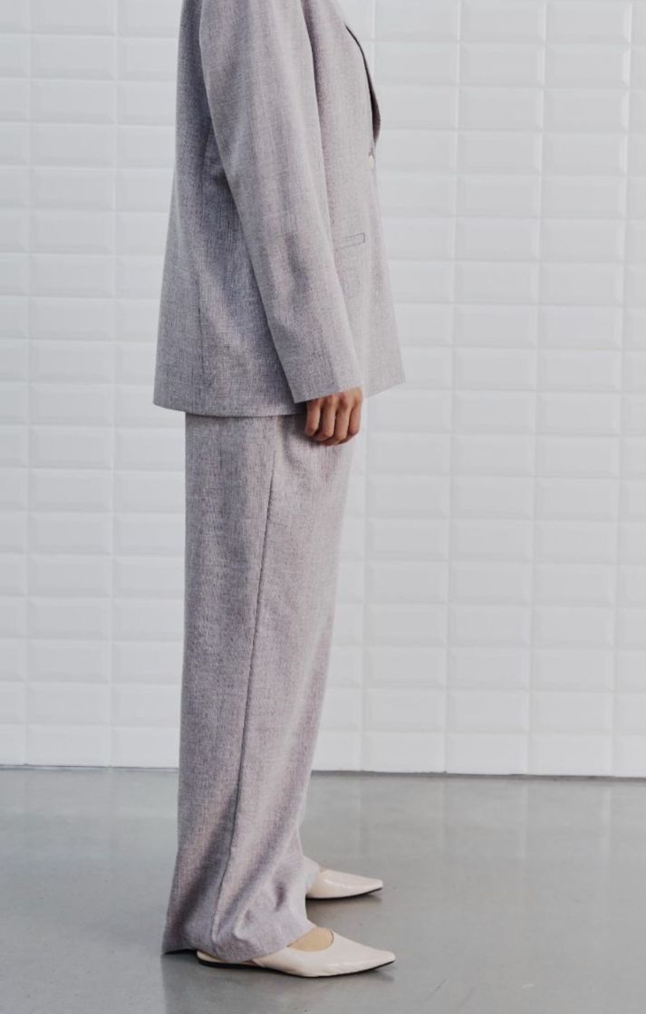 WBLTalia Tailore Pant Brown Nude text