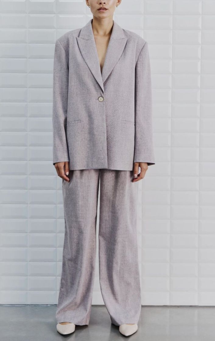 WBLTalia Tailore Pant Brown Nude text