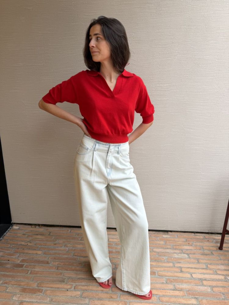 WBLAngelina Beach HW wide pant Beach Blue