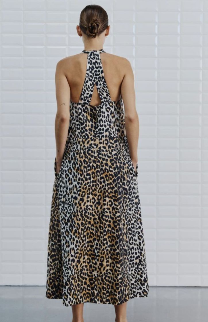 WBLAmina talia SL midi dress Leo Print