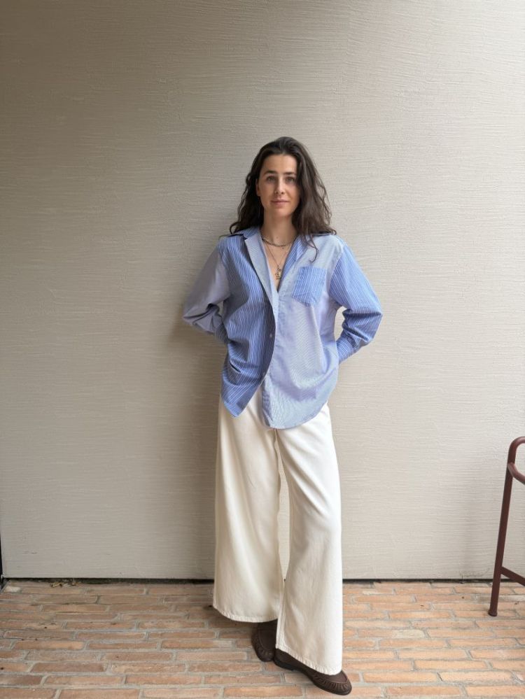 Gladysiw oversize jeans Ecru melange