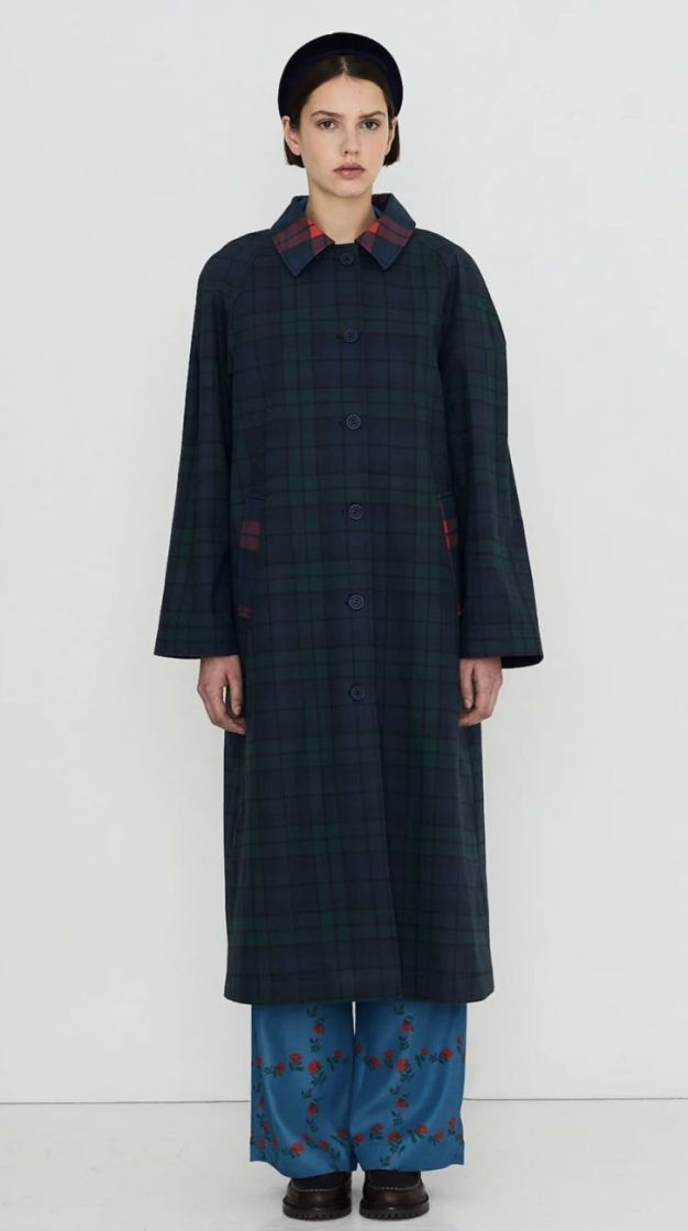 Check long trench coat U24 check