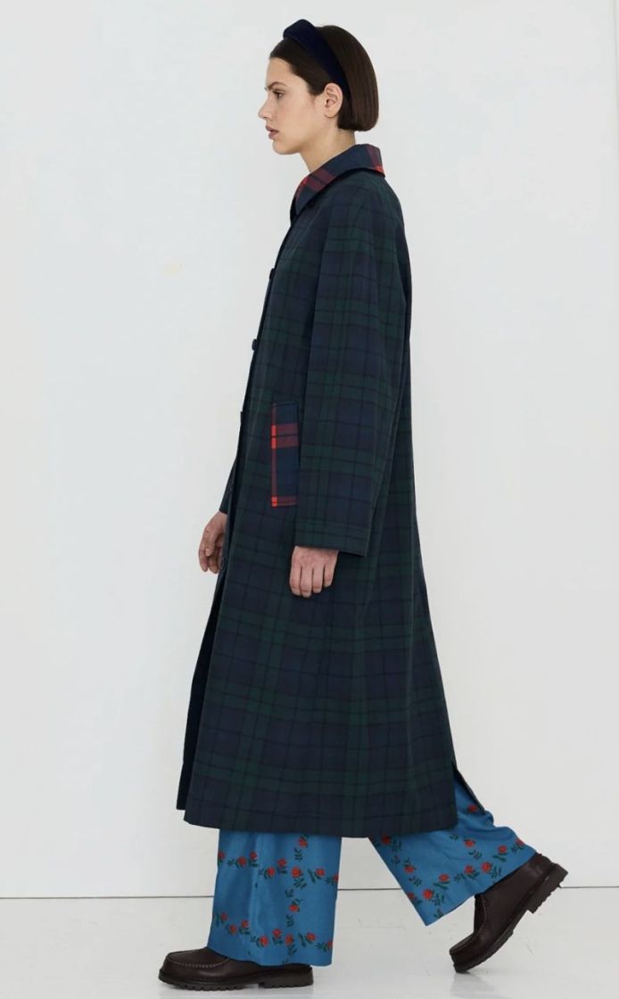 Check long trench coat U24 check