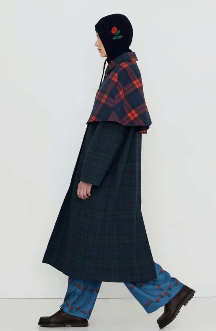 Check long trench coat U24 check