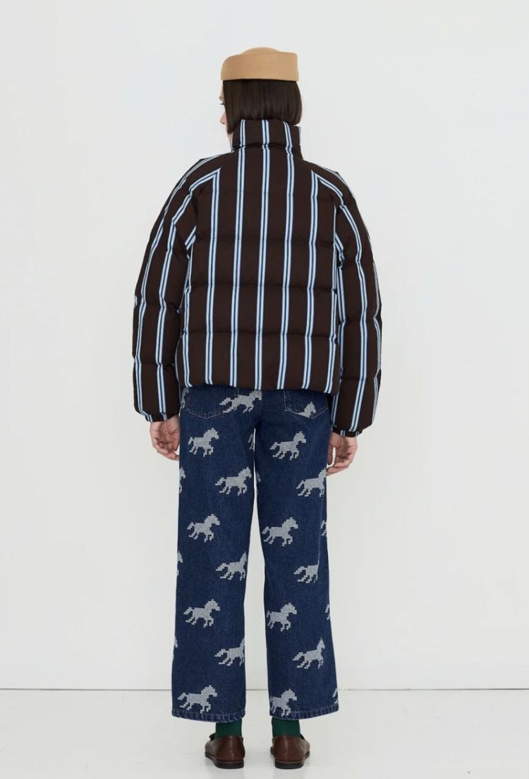 Striped short jacket U10 Striped