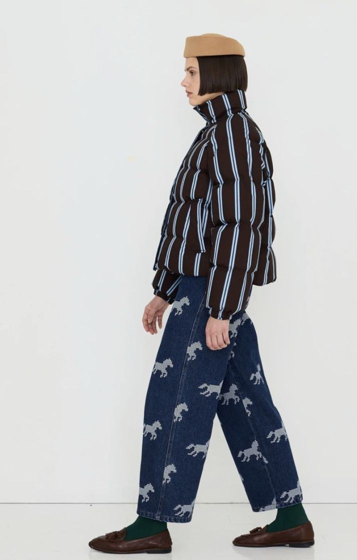 Striped short jacket U10 Striped
