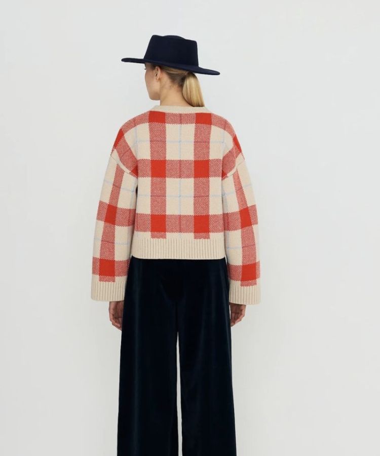 Check cardigan Check M01