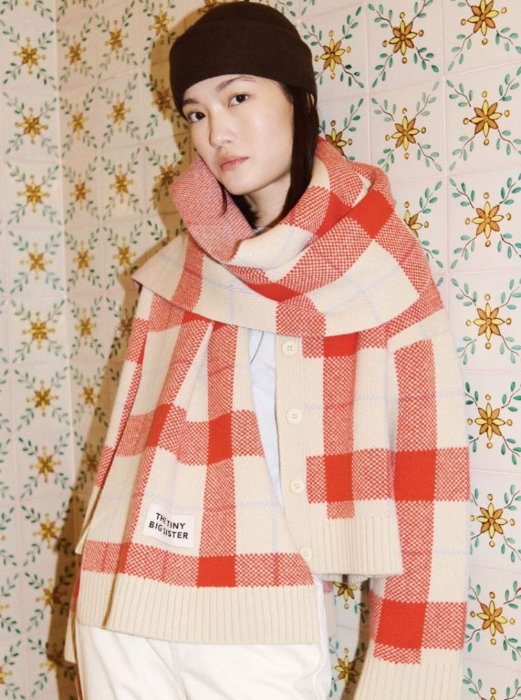 Check cardigan Check M01