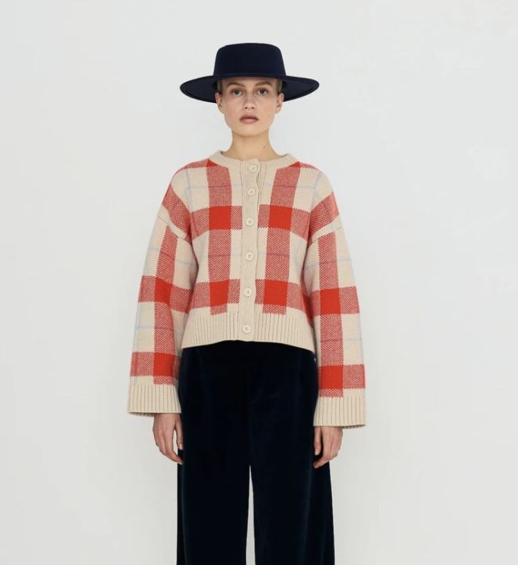 Check cardigan Check M01
