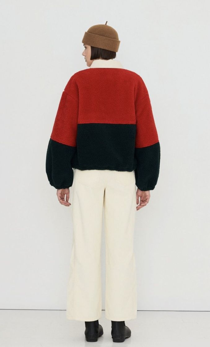 Color blocked sherpa jacket U32 Color block