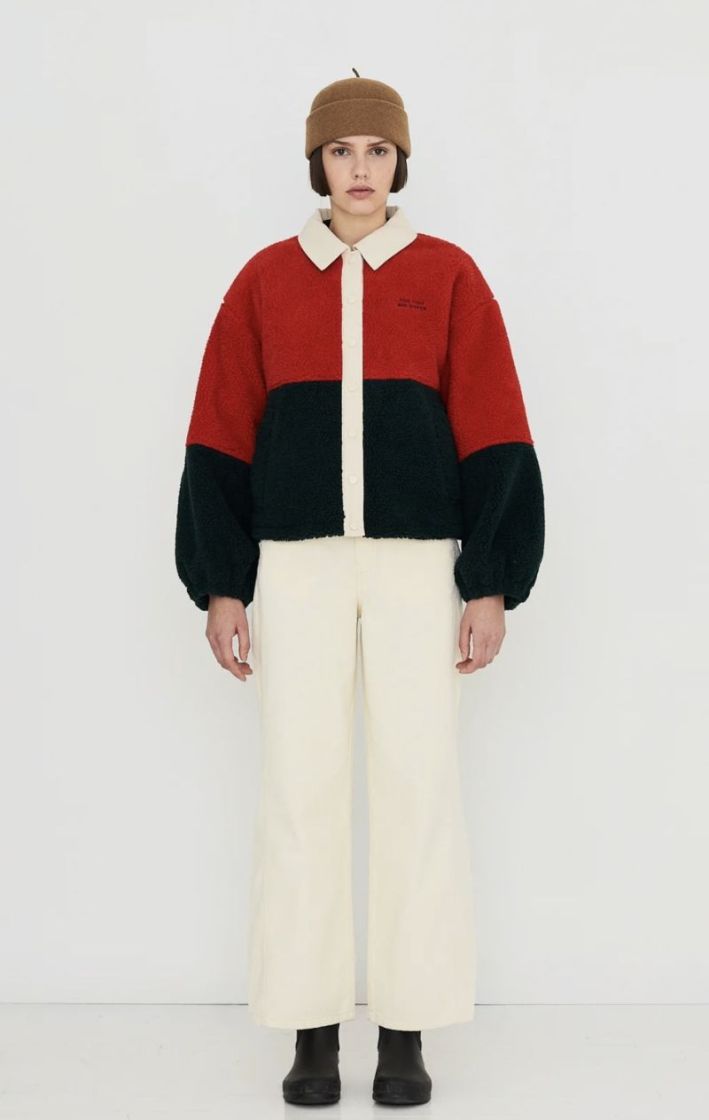Color blocked sherpa jacket U32 Color block