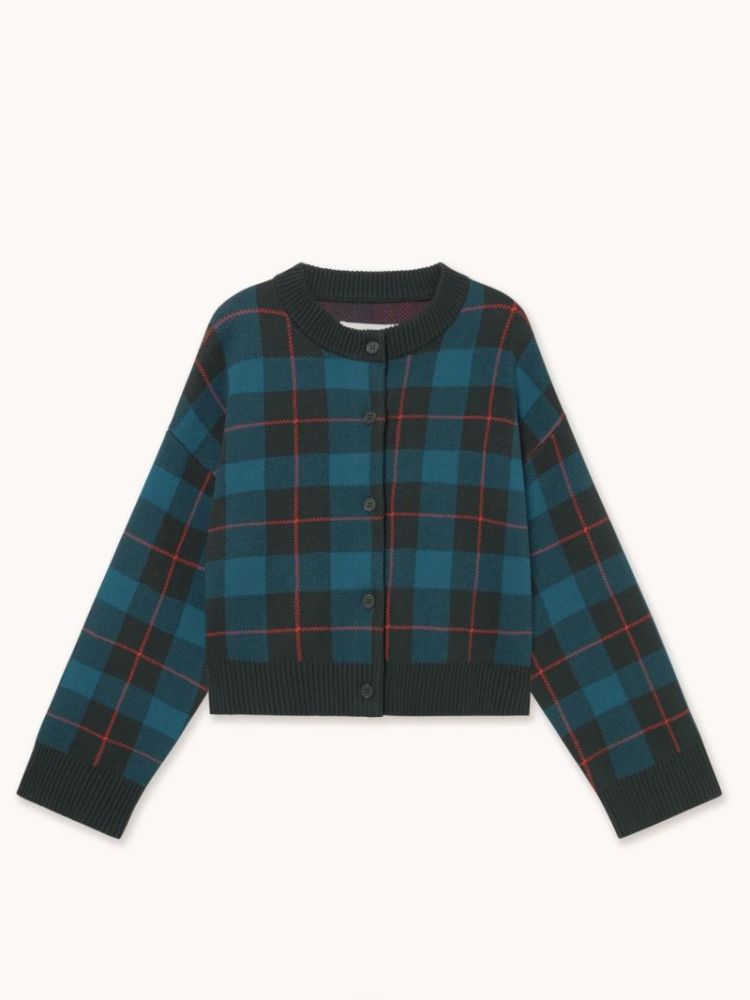 Checks jacquard cardigan U05 Checks jacq