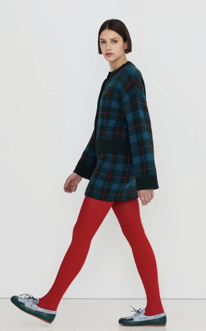 Checks jacquard cardigan U05 Checks jacq