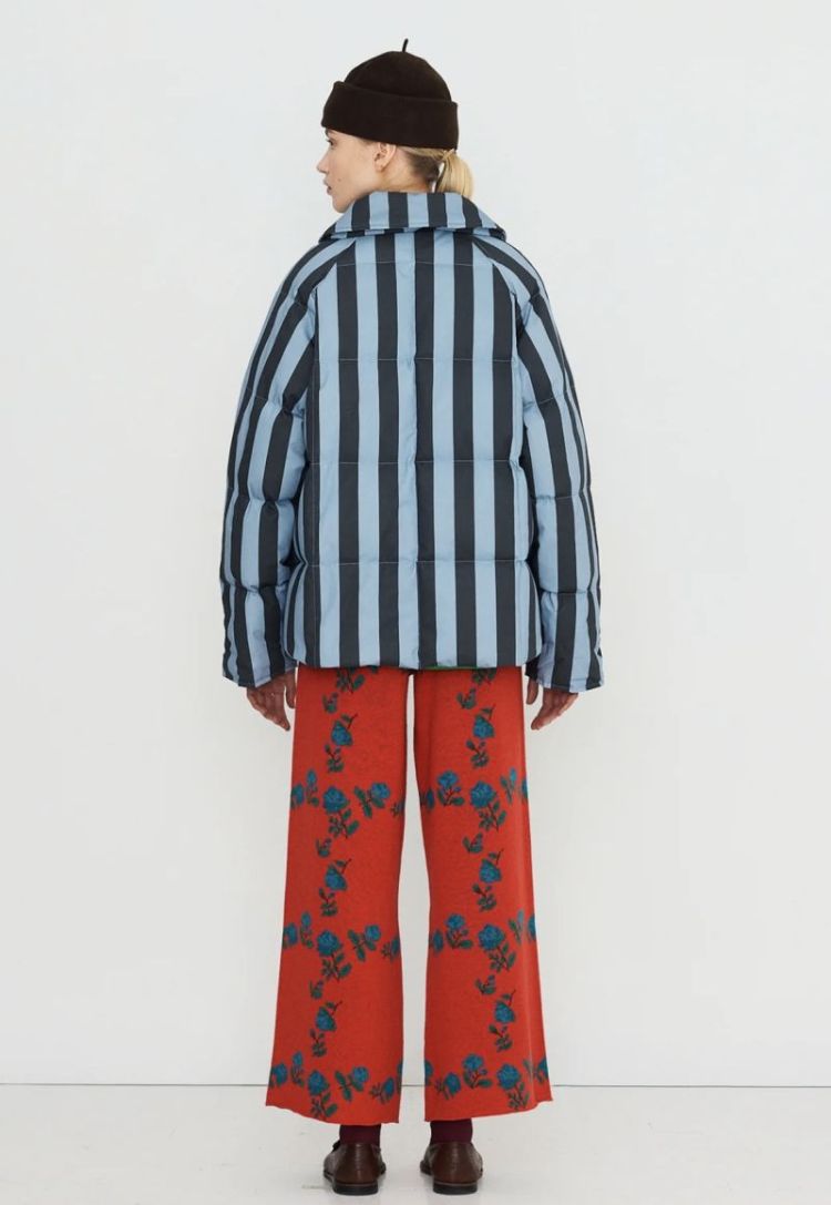Striped medium length jacket U19 striped