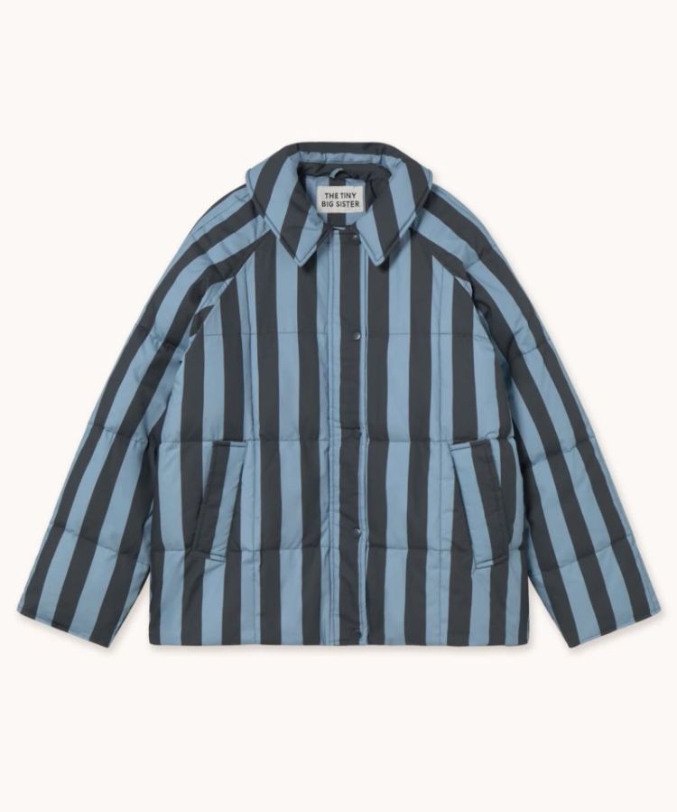 Striped medium length jacket U19 striped