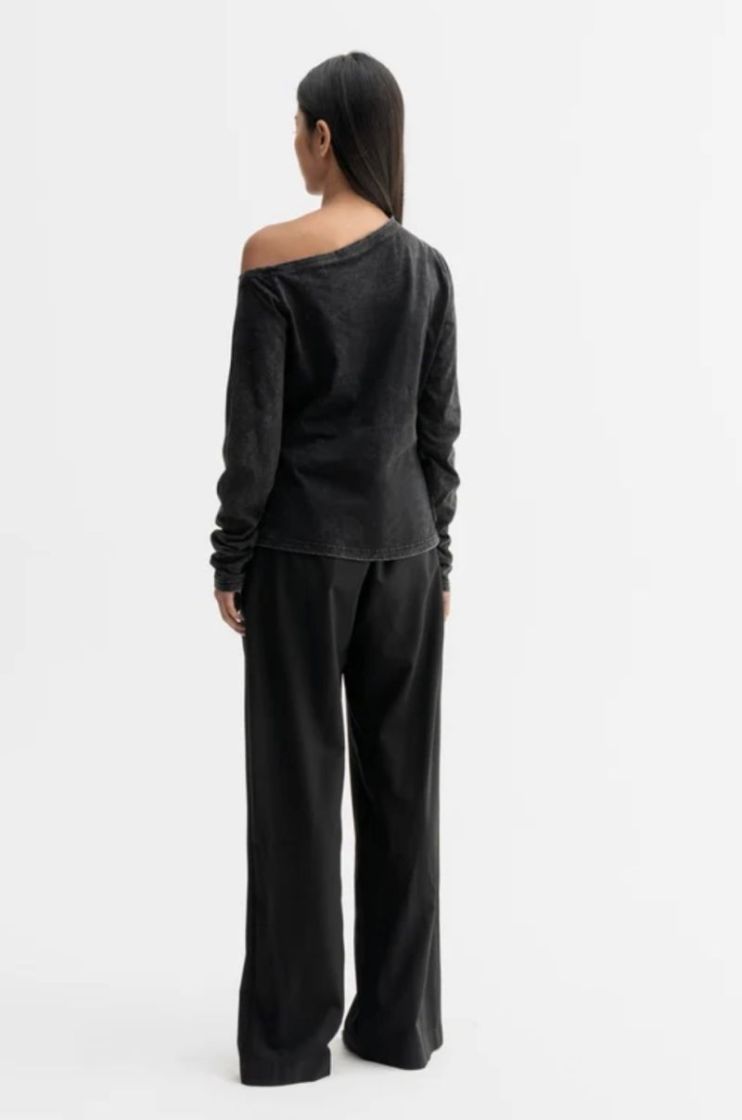 Chiney jersey blouse-washed Black 