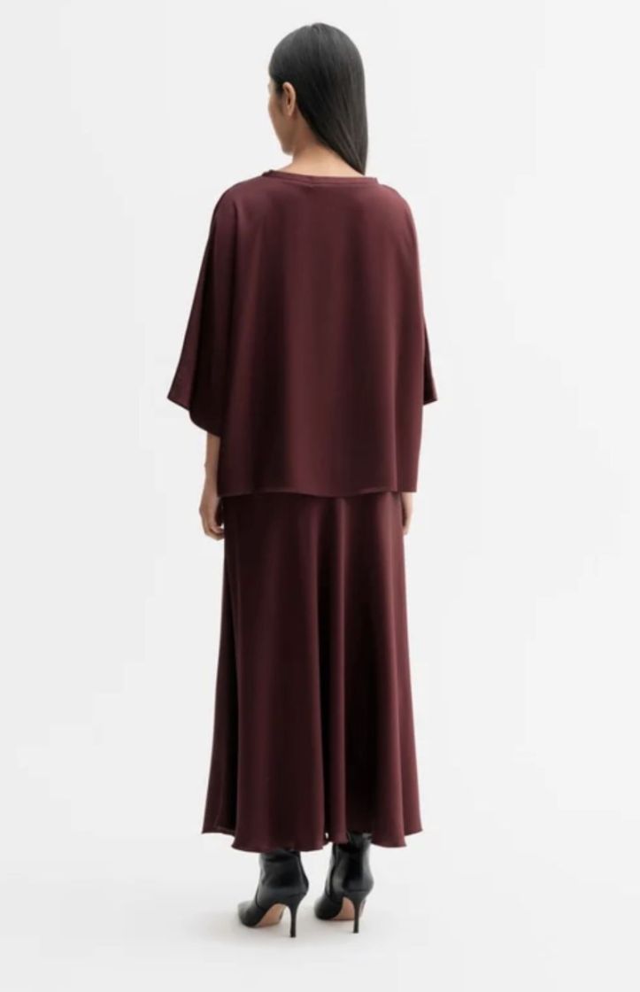 Tori satin tee Burgundy