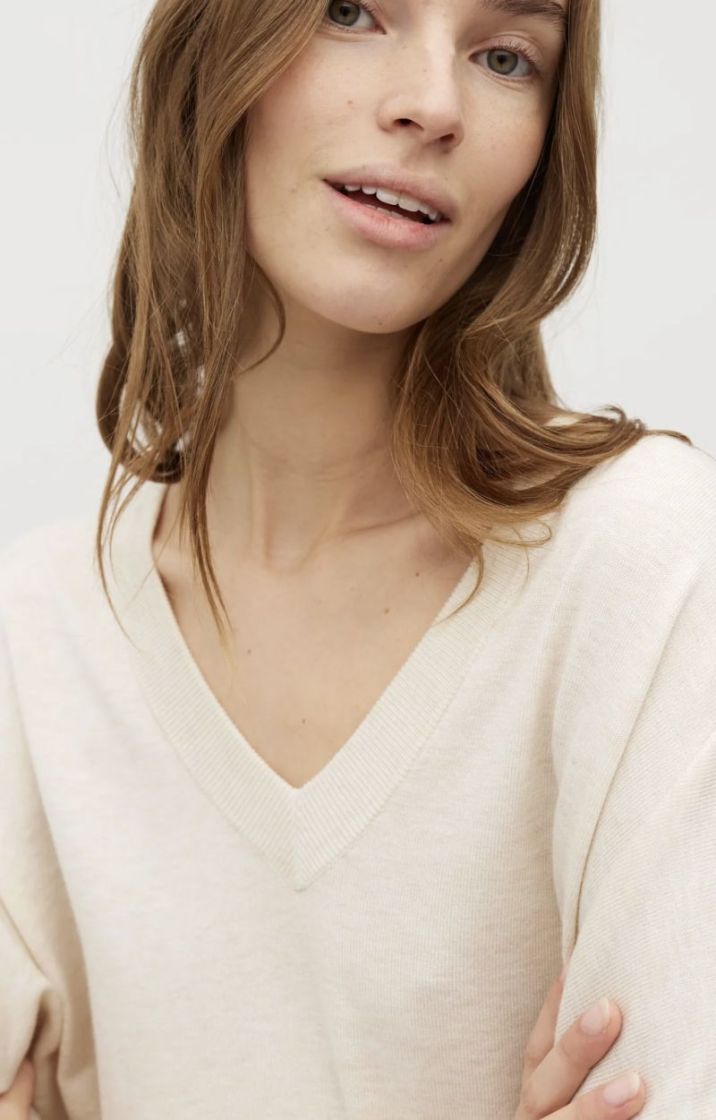 Gillian V-M bravani knit Sugar melange