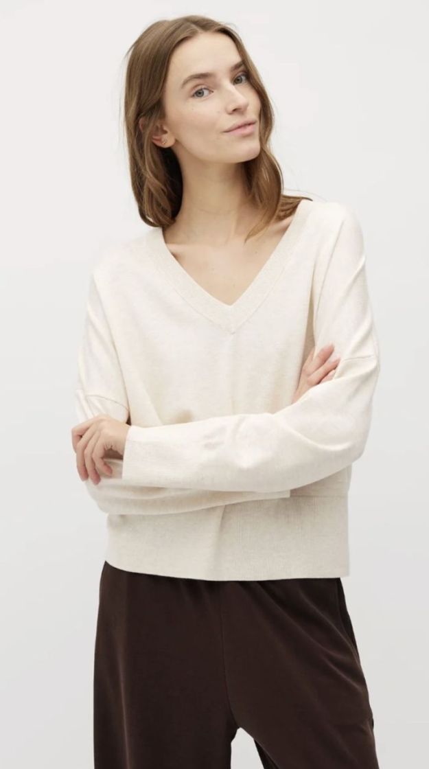 Gillian V-M bravani knit Sugar melange