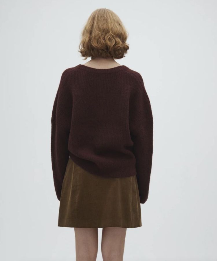 Gillian V-M Hevelyn knit Deem Maroon mix