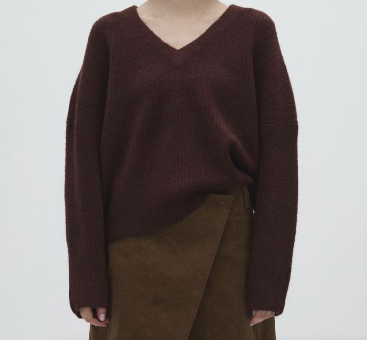 Gillian V-M Hevelyn knit Deem Maroon mix