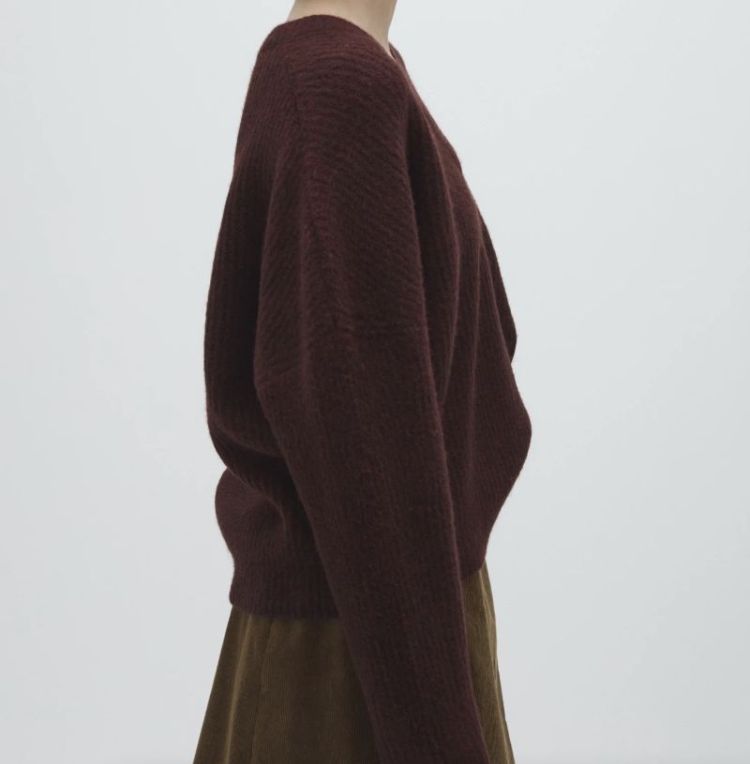 Gillian V-M Hevelyn knit Deem Maroon mix