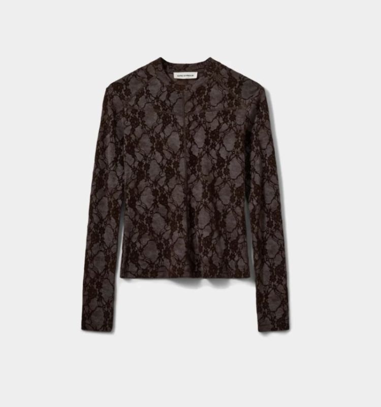 Faesw long sleeve velvet lace Dark plum