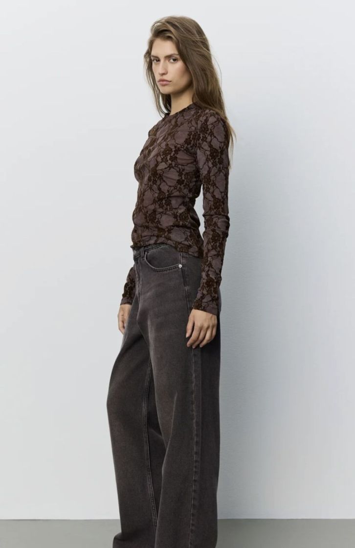 Faesw long sleeve velvet lace Dark plum