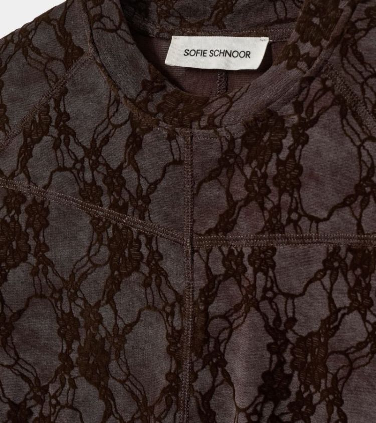 Faesw long sleeve velvet lace Dark plum