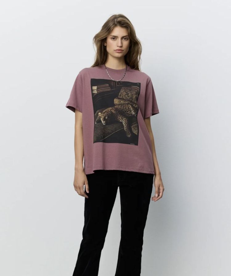 Riversw printed boxy t-shirt Dusty plum