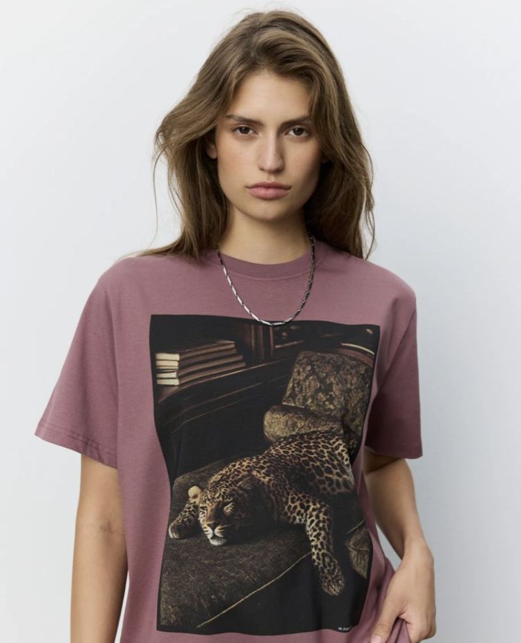 Riversw printed boxy t-shirt Dusty plum