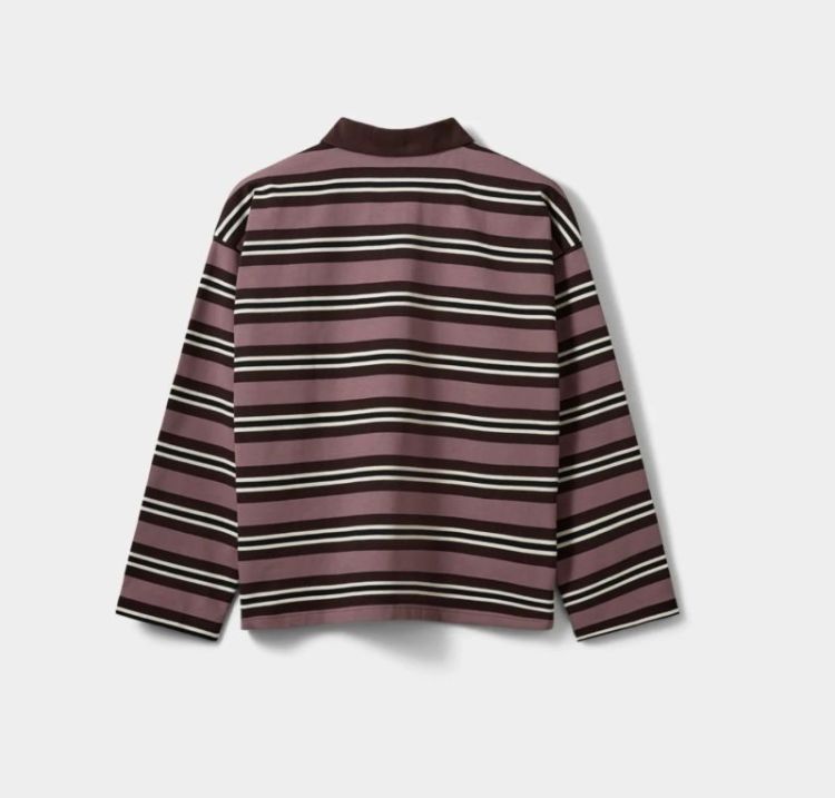 Priasw striped long sleeve pol Dark plum
